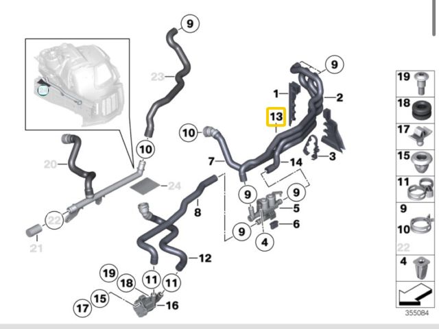 bontott BMW 5 F11 Vízcső