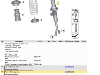 bontott BMW 5 F11 Jobb első Gólyaláb (Lengécsillapító, Rugó)