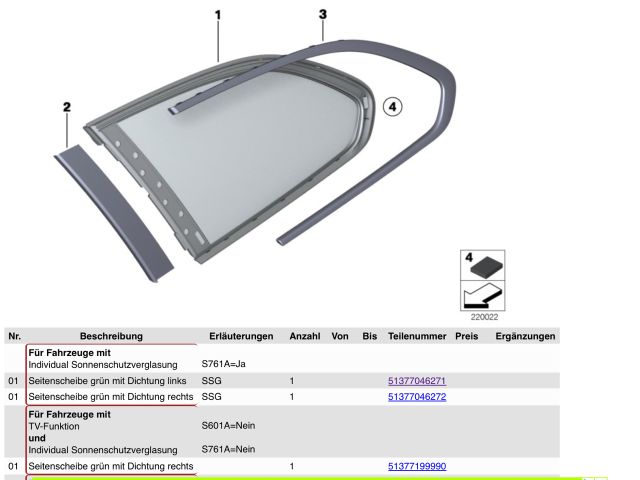 bontott BMW 5 F11 Bal C Oszlop Oldalablak Üveg