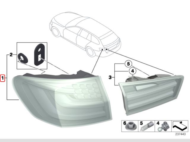 bontott BMW 5 F11 Bal Hátsó Lámpa