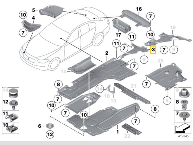 bontott BMW 5 F11 Bal Küszöb Légterelő