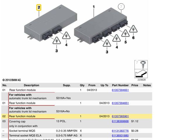 bontott BMW 5 F11 Csomagtérajtó Motor Elektronika