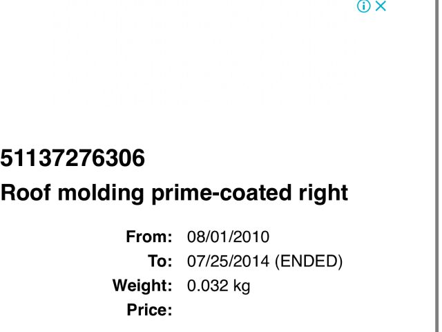 bontott BMW 5 F11 Első Szélvédő Jobb Díszléc