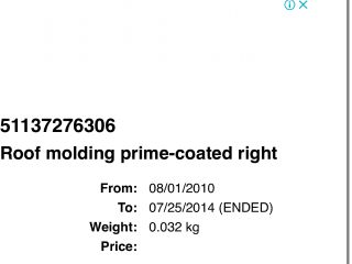 bontott BMW 5 F11 Első Szélvédő Jobb Díszléc