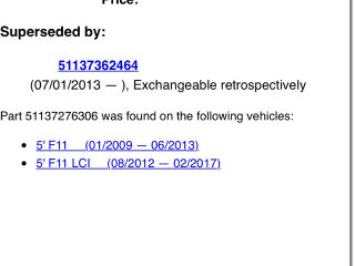 bontott BMW 5 F11 Első Szélvédő Jobb Díszléc