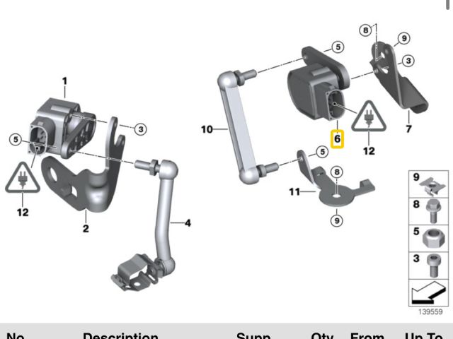 bontott BMW 5 F11 Első Xenon Szintszabályzó Jeladó