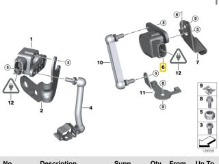 bontott BMW 5 F11 Első Xenon Szintszabályzó Jeladó