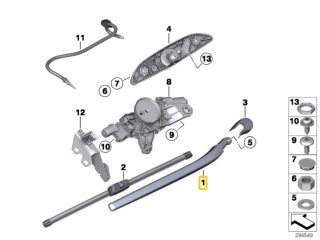 bontott BMW 5 F11 Hátsó Ablaktörlő Kar