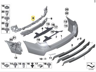 bontott BMW 5 F11 Hátsó középső Lökhárító Tartó (Műanyag)