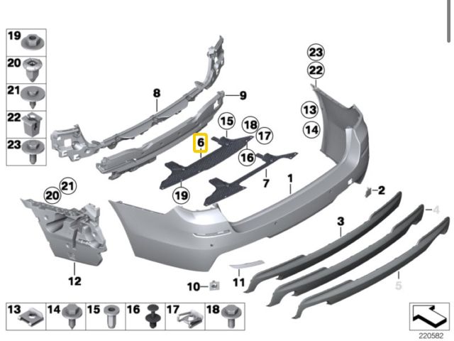 bontott BMW 5 F11 Hátsó Lökhárító Alsó (Műanyag)
