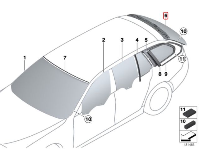 bontott BMW 5 F11 Hátsó Szélvédő