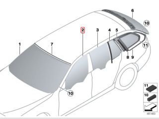 bontott BMW 5 F11 Jobb első Ablak