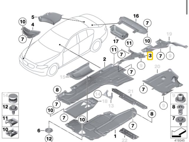 bontott BMW 5 F11 Jobb Küszöb Légterelő