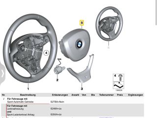 bontott BMW 5 F11 Kormánylégzsák