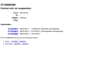 bontott BMW 5 F11 Légrugó Vezérlő
