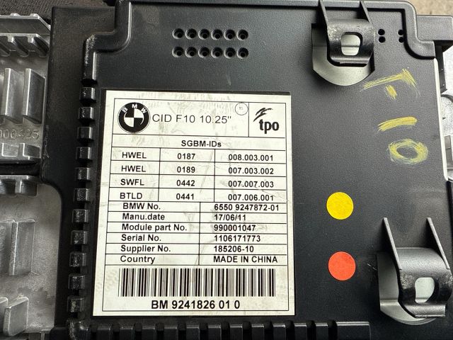 bontott BMW 5 F11 Multifunkciós Kijelző