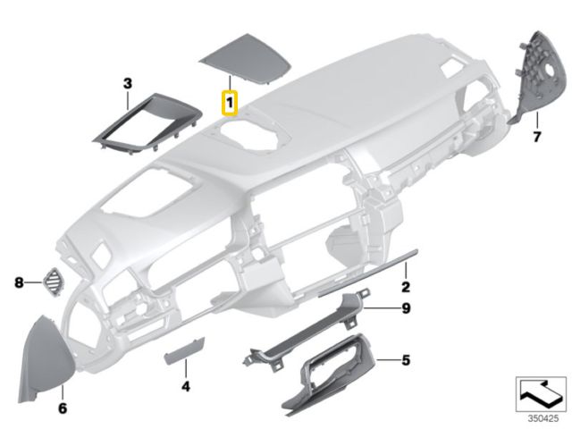 bontott BMW 5 F11 Műszerfal Középső Hangszóró Burkolat