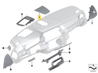 bontott BMW 5 F11 Műszerfal Középső Hangszóró Burkolat