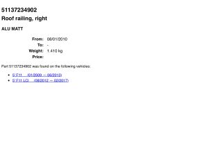 bontott BMW 5 F11 Tetősín Pár