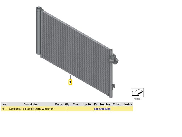 bontott BMW 5 G30 Klímahűtő Radiátor