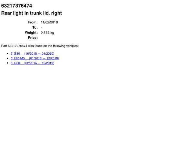 bontott BMW 5 G30 Bal Belső Hátsó Lámpa