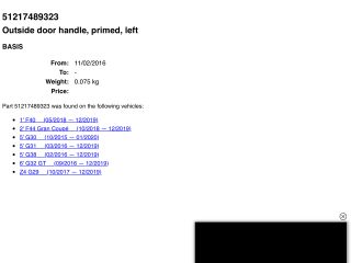 bontott BMW 5 G30 Bal első Külső Kilincs