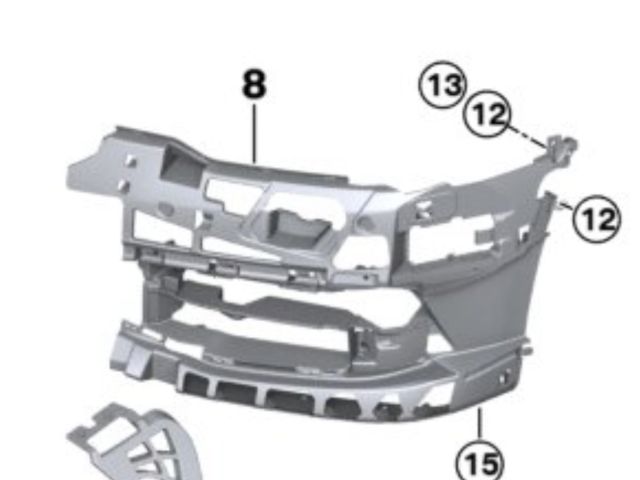 bontott BMW 5 G30 Bal első Lökhárító Tartó (Műanyag)