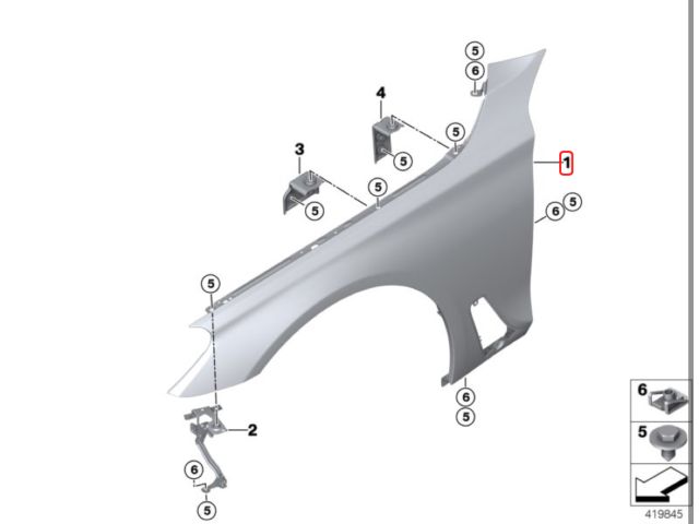 bontott BMW 5 G30 Bal első Sárvédő
