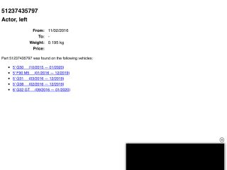 bontott BMW 5 G30 Bal Gyalogosvédelmi Rendszer Mechanika