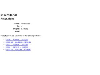 bontott BMW 5 G30 Bal Gyalogosvédelmi Rendszer Mechanika