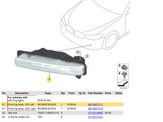 bontott BMW 5 G30 Bal Ködfényszóró