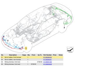 bontott BMW 5 G30 Első Tolatóradar Kábelköteg