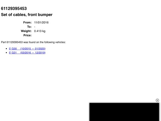 bontott BMW 5 G30 Első Tolatóradar Kábelköteg