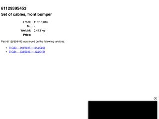 bontott BMW 5 G30 Első Tolatóradar Kábelköteg