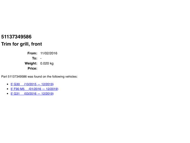 bontott BMW 5 G30 Hűtőrács