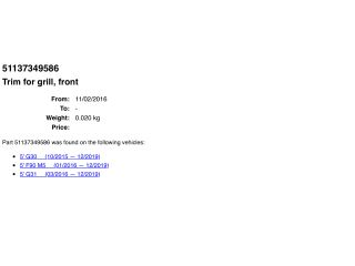 bontott BMW 5 G30 Hűtőrács