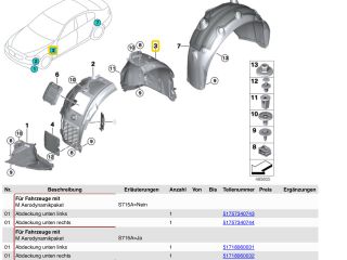 bontott BMW 5 G30 Jobb első Hátsó Dobbetét (Kerékjárati, Műanyag)