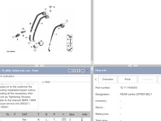 bontott BMW 5 G30 Jobb hátsó Biztonsági Öv
