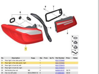 bontott BMW 5 G30 Jobb Külső Hátsó Lámpa