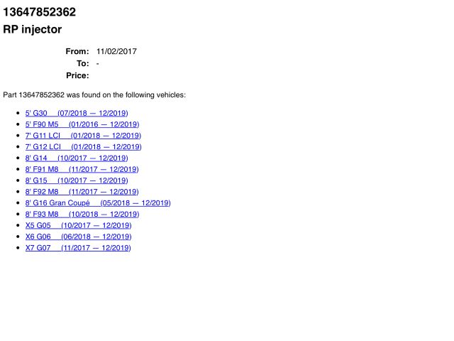 bontott BMW 5 G30 Porlasztó (1 db)