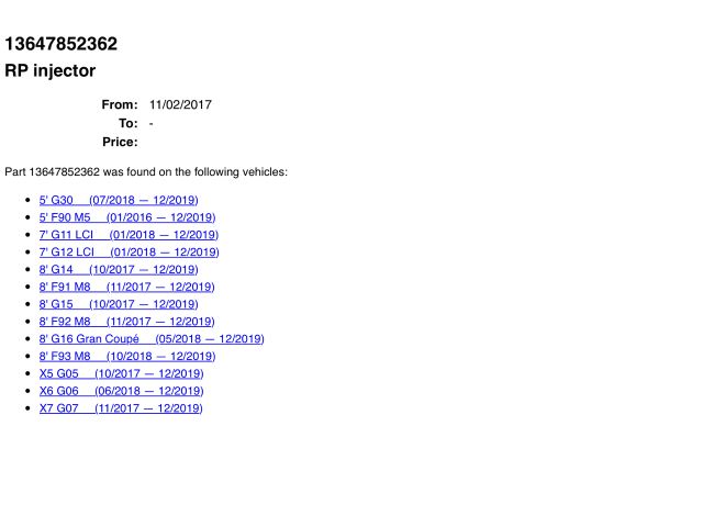 bontott BMW 5 G30 Porlasztó (1 db)