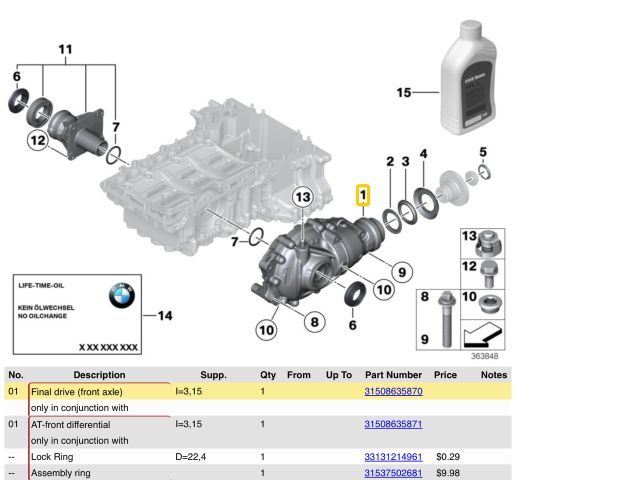 bontott BMW 5 G30 Első Differenciálmű