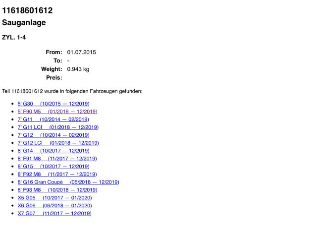 bontott BMW 5 G30 Szívósor