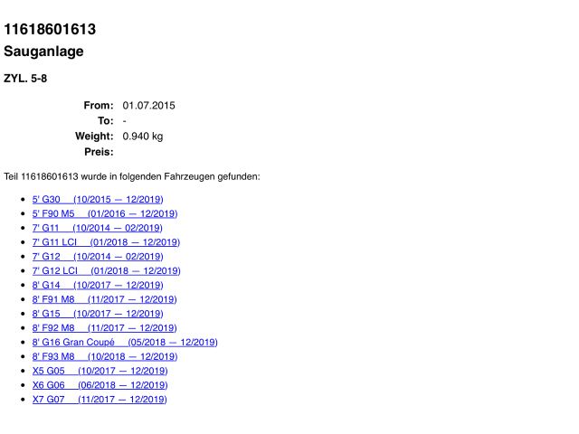 bontott BMW 5 G30 Szívósor