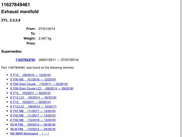 bontott BMW 5 G30 Turbócső