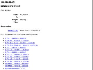 bontott BMW 5 G30 Turbócső