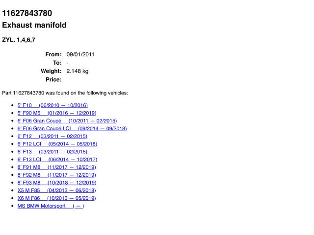 bontott BMW 5 G30 Turbócső