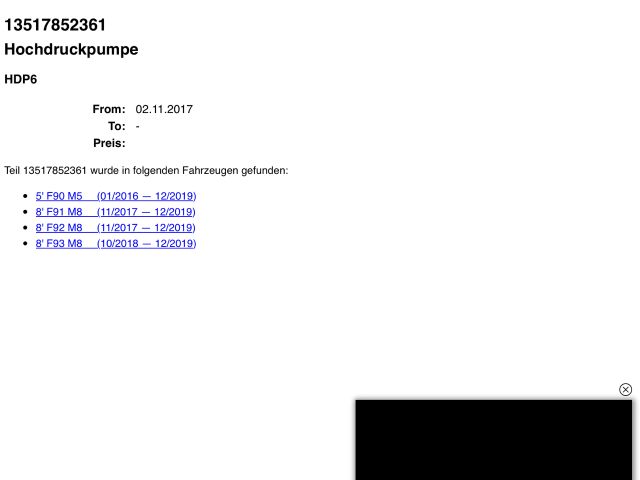 bontott BMW 5 G30 Üzemanyag Szivattyú