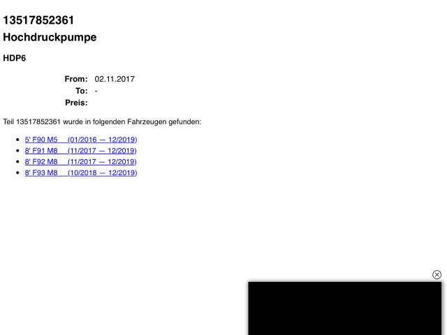 bontott BMW 5 G30 Üzemanyag Szivattyú