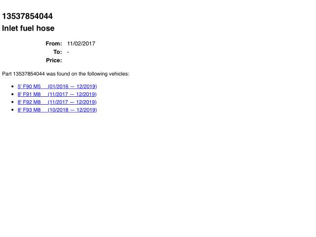 bontott BMW 5 G30 Üzemanyagcső